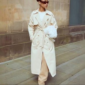 Classic Trench Coat Long Vintage Y2K Oversized